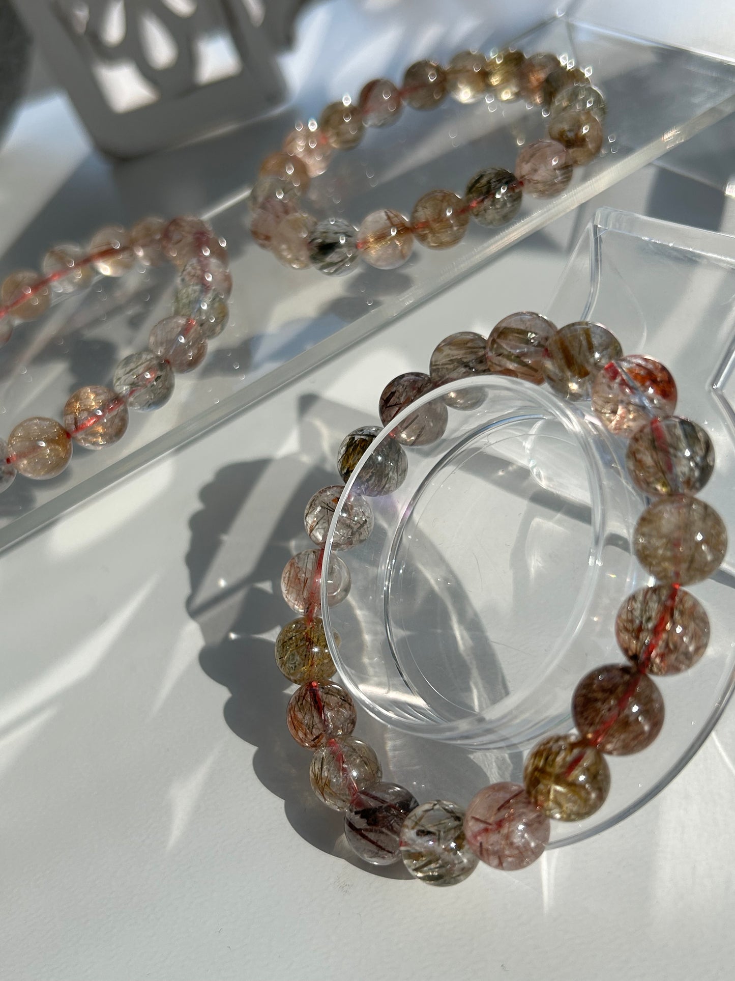 Rutilated Quartz Beaded Bracelets