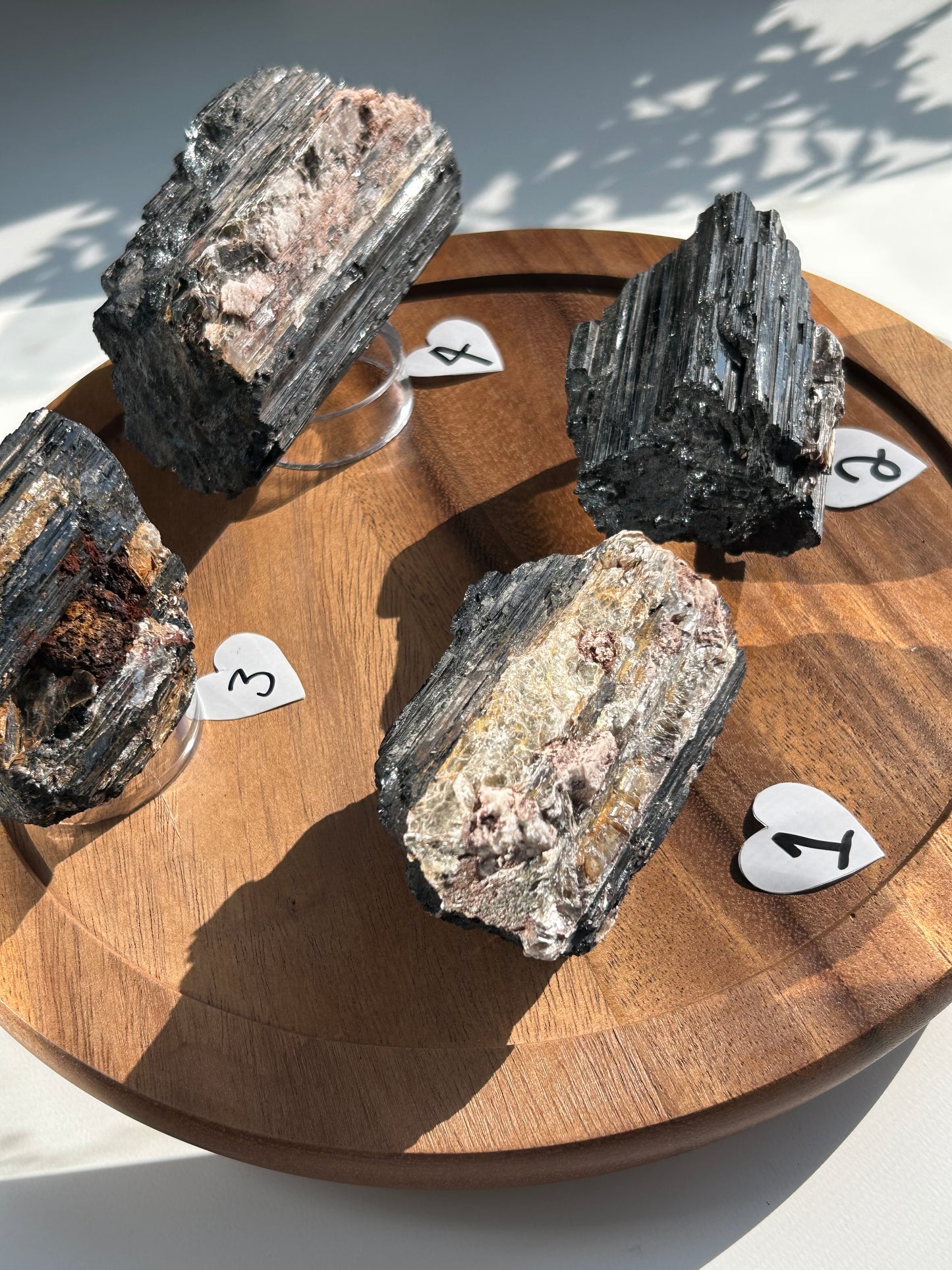 Raw Black Tourmaline logs with Mica