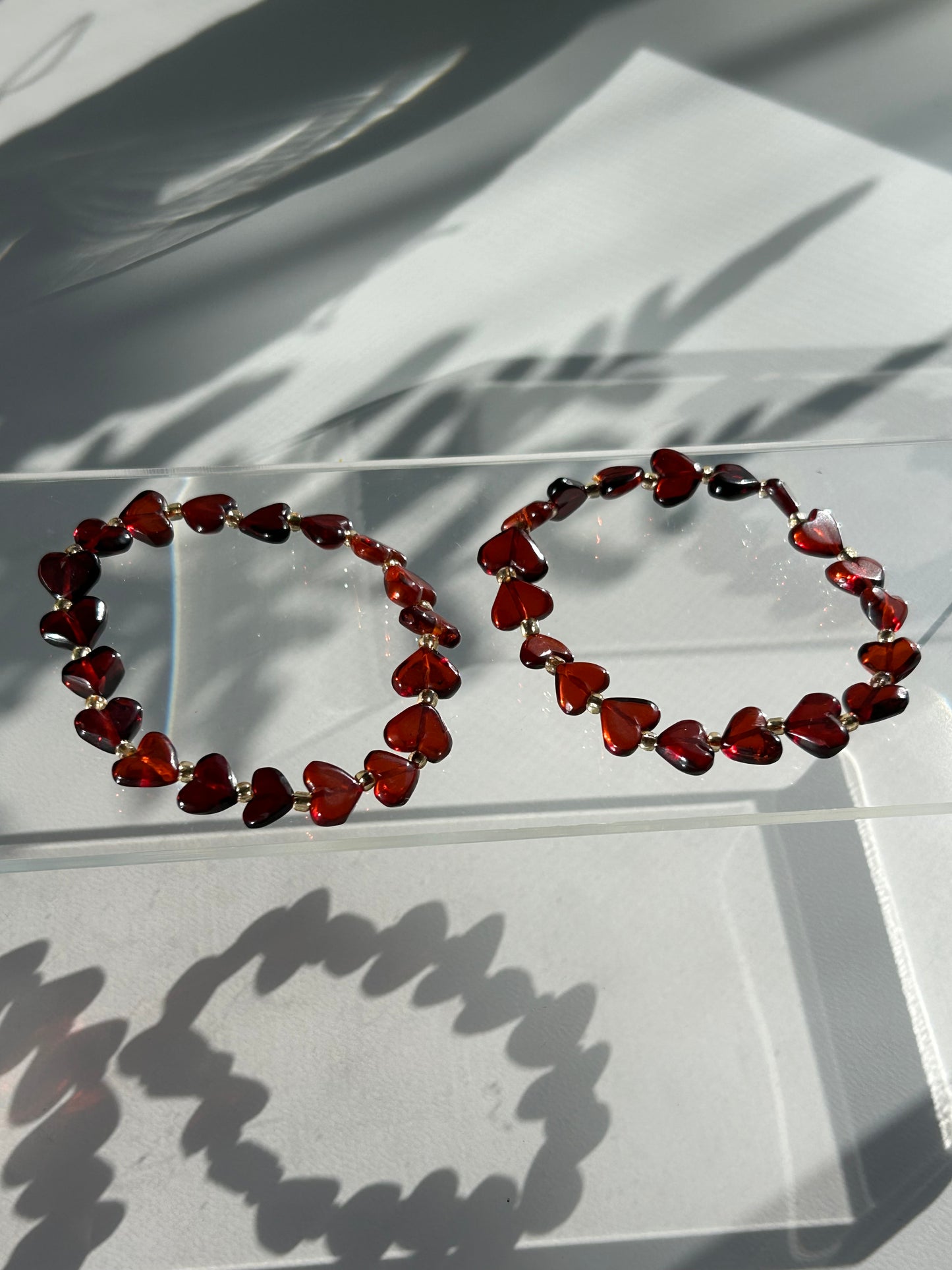 Blood Amber Heart Bracelets