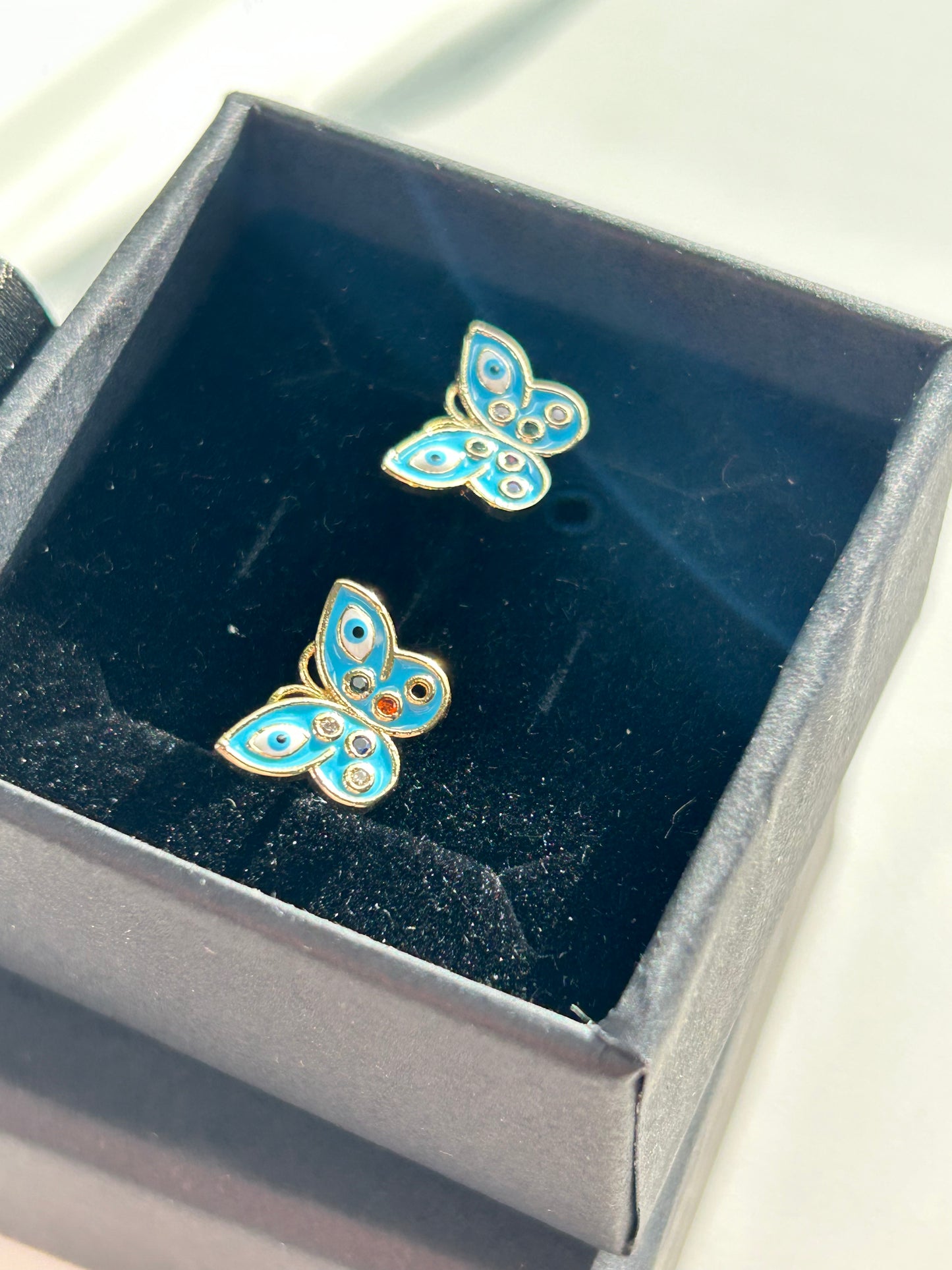 Evil Eye Butterfly Earrings