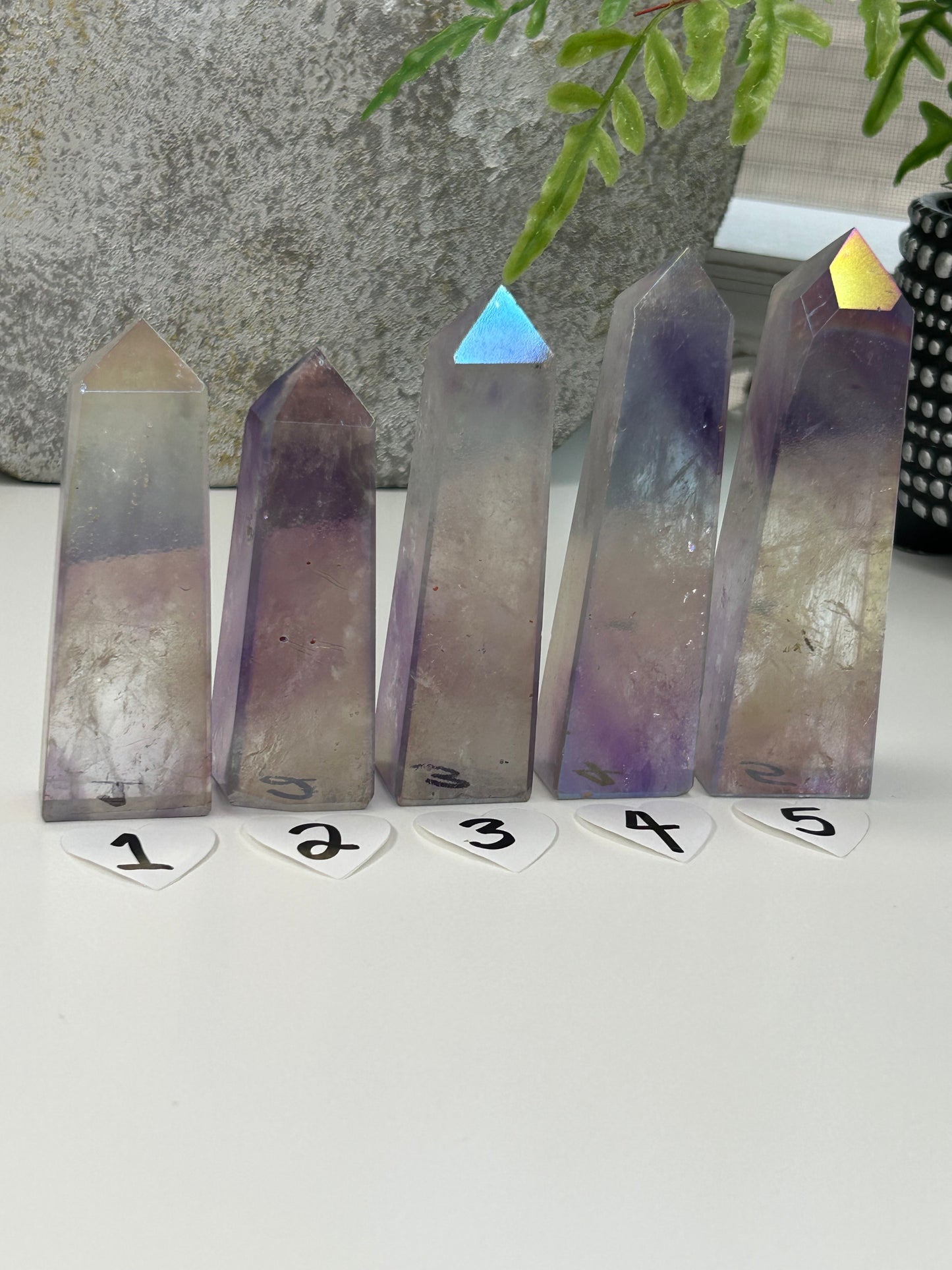 Rainbow Aura Amethyst Tower