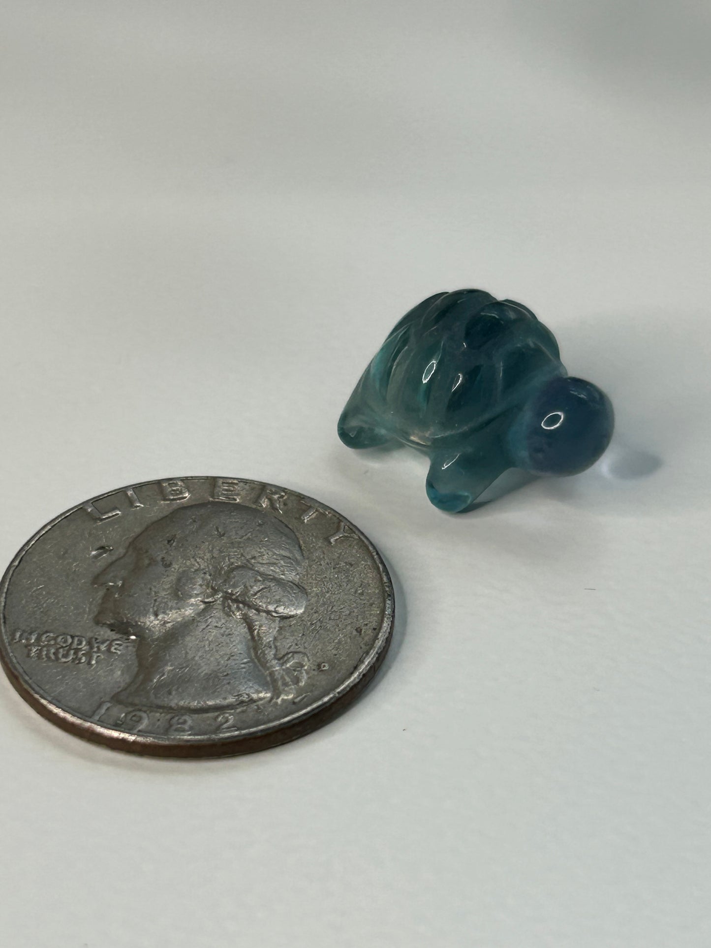 Mini Fluorite Turtle carving