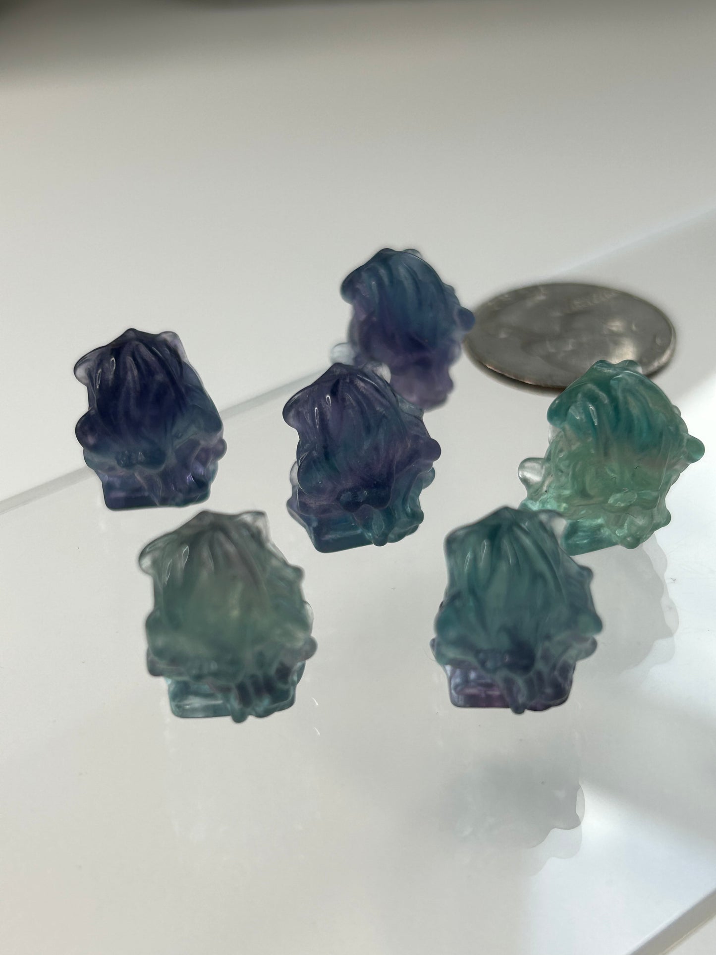 Mini Fluorite Medusa carving