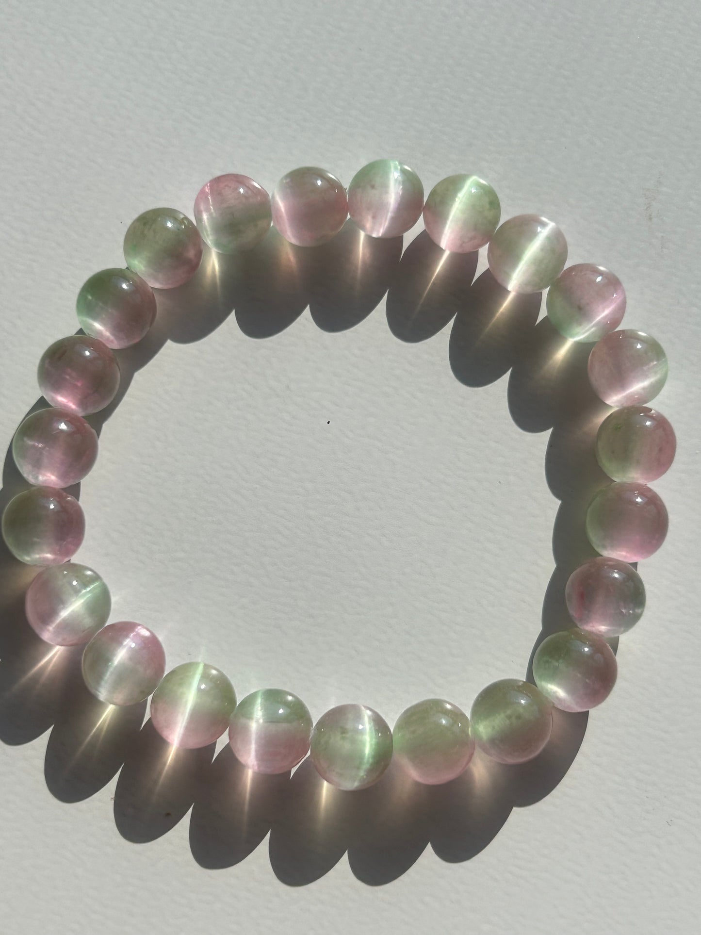 Watermelon Selenite Beaded Bracelet