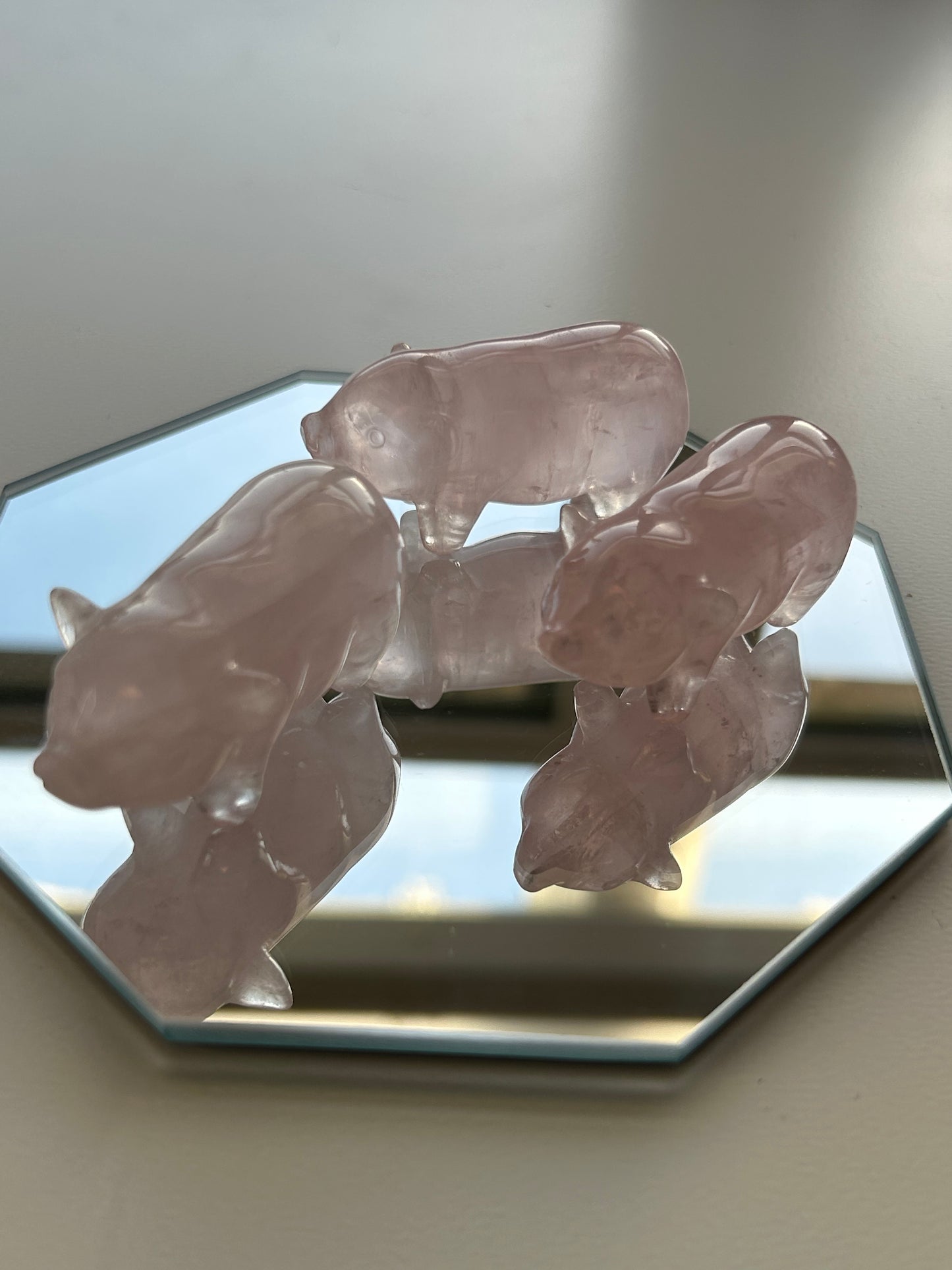 Mini Rose Quartz Pig