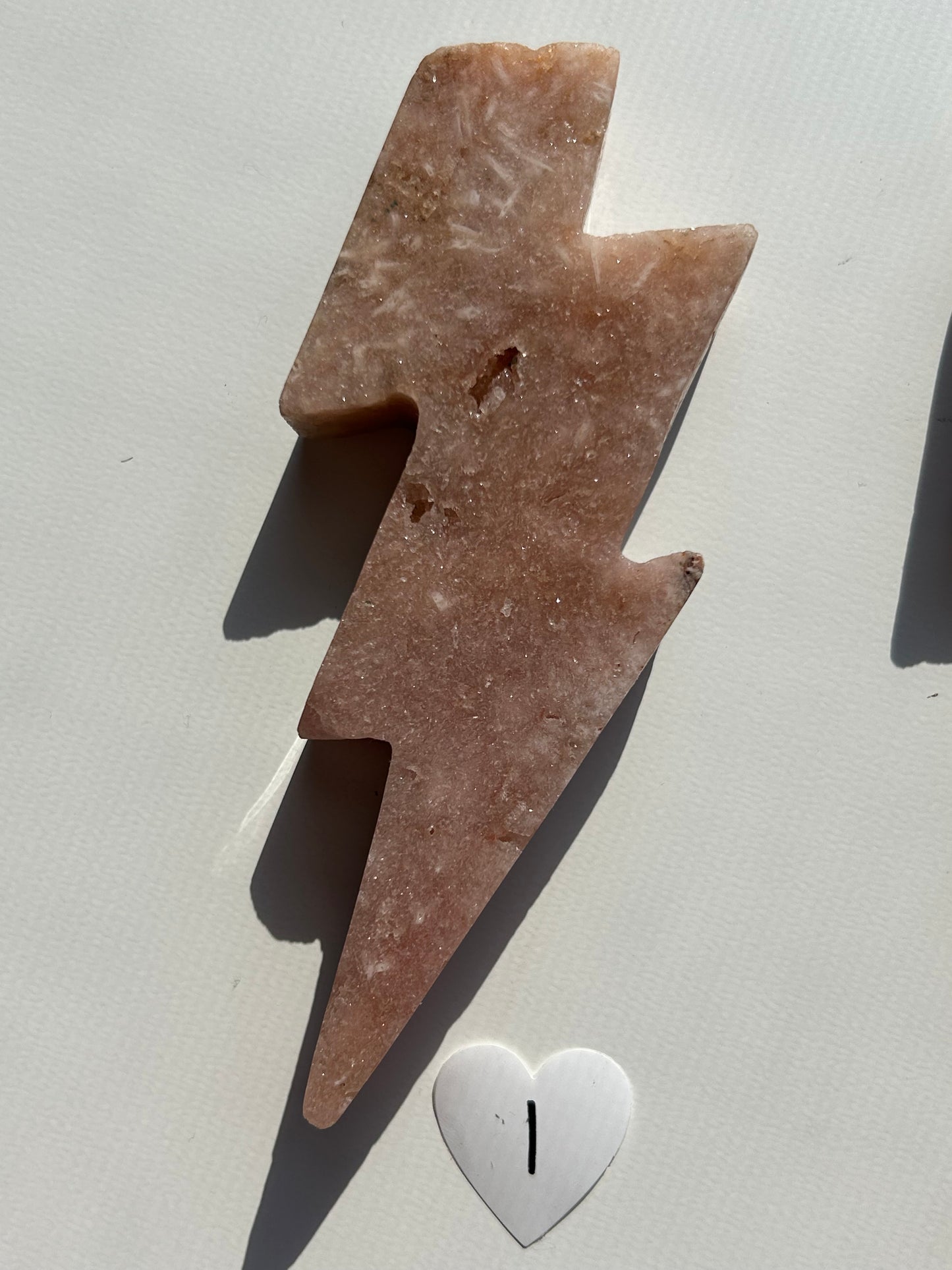 Pink Amethyst Lightning Bolt carving