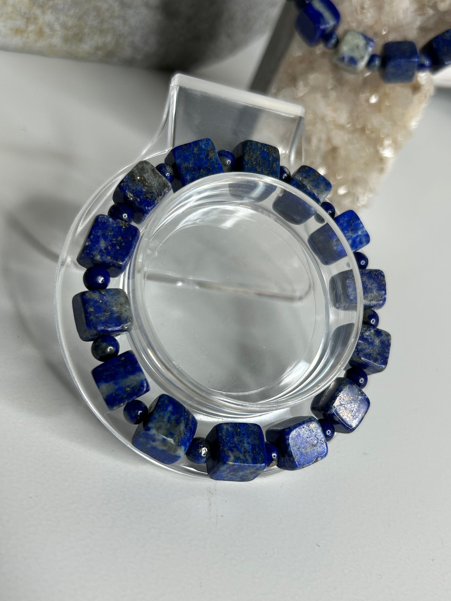 Lapis Lazuli cube bracelet