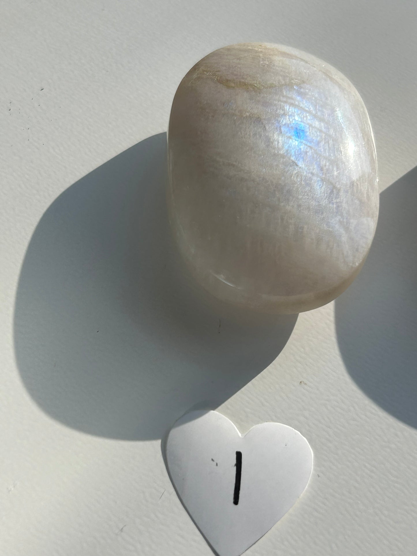 Super Flashy Smooth Polished Moonstone Palm Stone