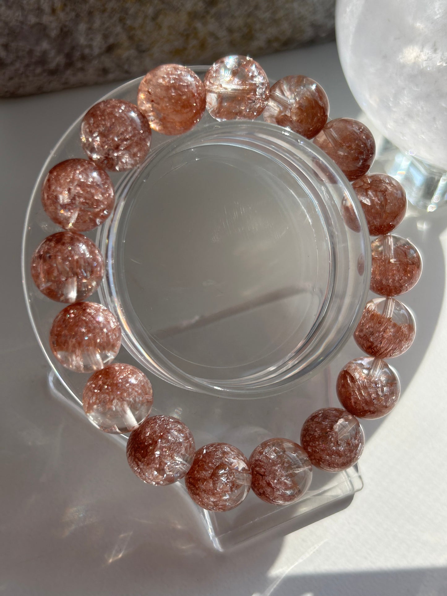 Copper Firework Quartz Beaded Bracelet