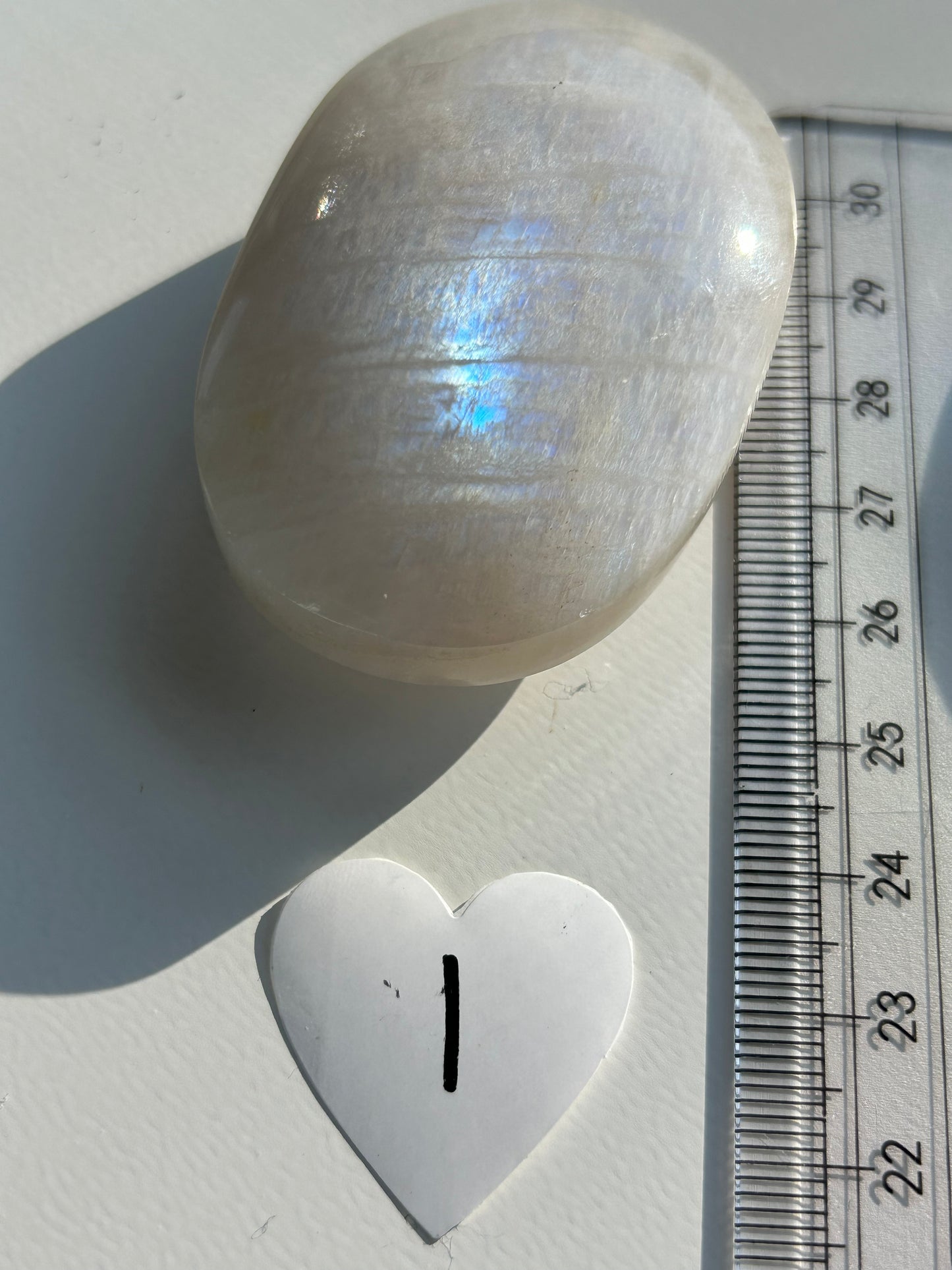 Super Flashy Smooth Polished Moonstone Palm Stone