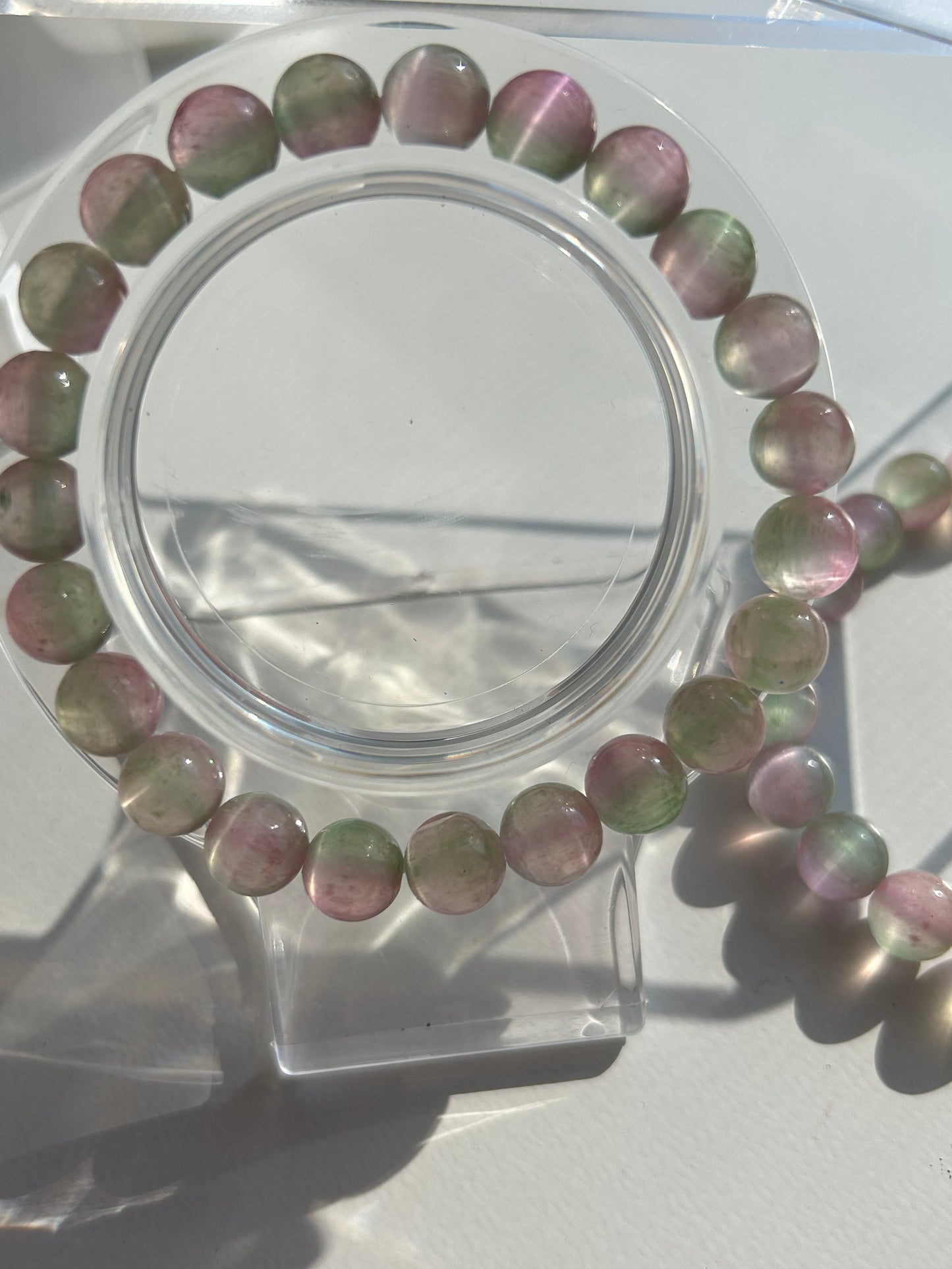 Watermelon Selenite Beaded Bracelet