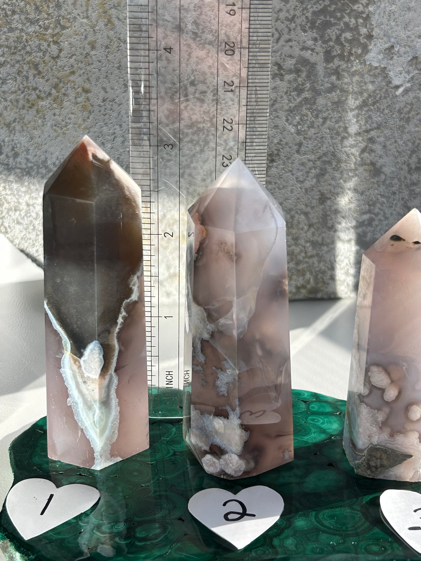 Black Flower Agate tower