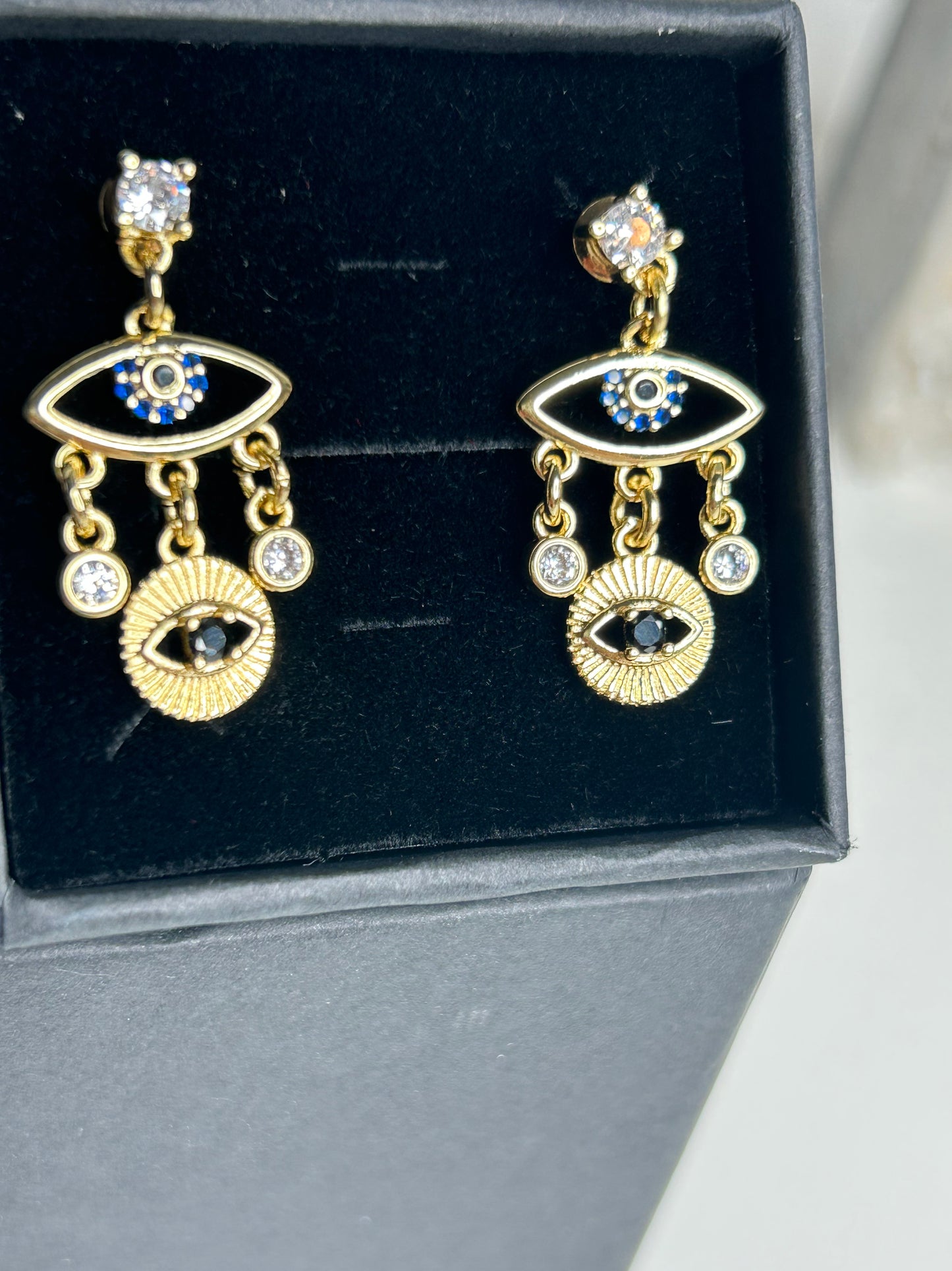 Evil Eye Gold Dangle earrings